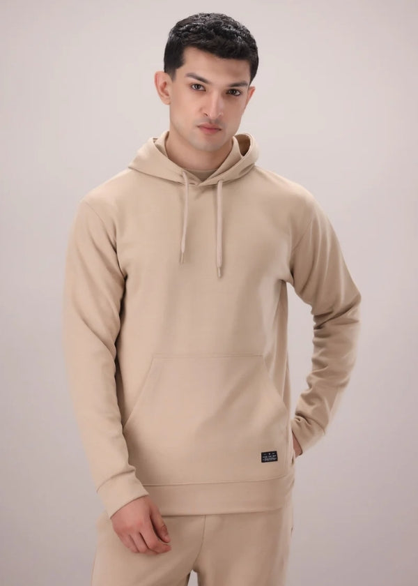 Luxe Stretch Beige Hoodie