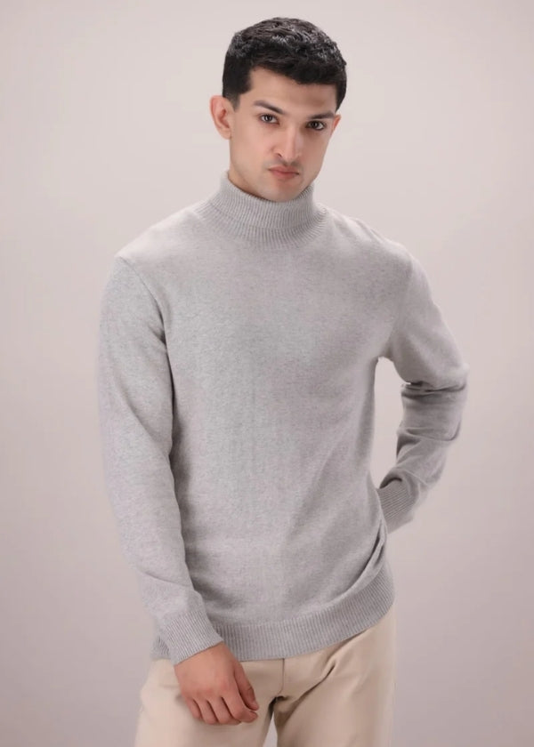 Grey Cotton Knit Sweatshirt