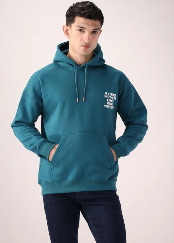 Teal Oversized Fleece Hoodie