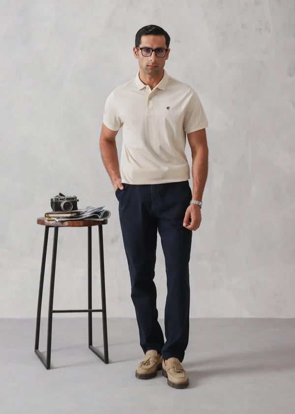 OFF WHITE DROP NEEDLE POLO -Human Pakistan