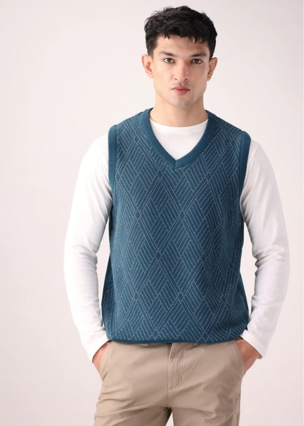 Teal Textured Knit Sweater