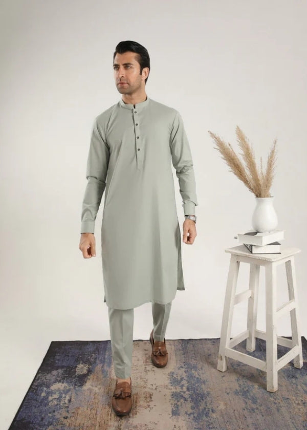 Light Mint Cotton Kurta Trouser -Muraqsh